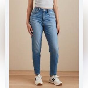 American Eagle Curvy Mom Blue Highrise Jeans Size 2 Long Cotton